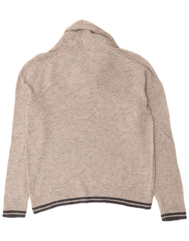 Marks & Spencer Pull à col châle pour homme en laine d'agneau mouchetée gris moyen