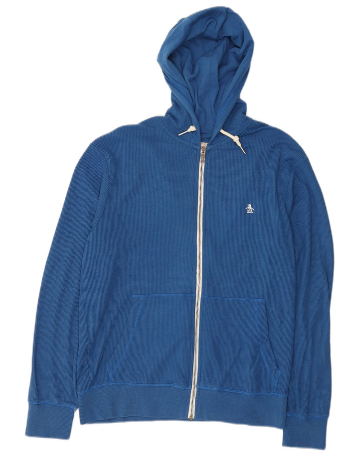 Penguin Pull à Capuche Zippé Homme Bleu Moyen Coton