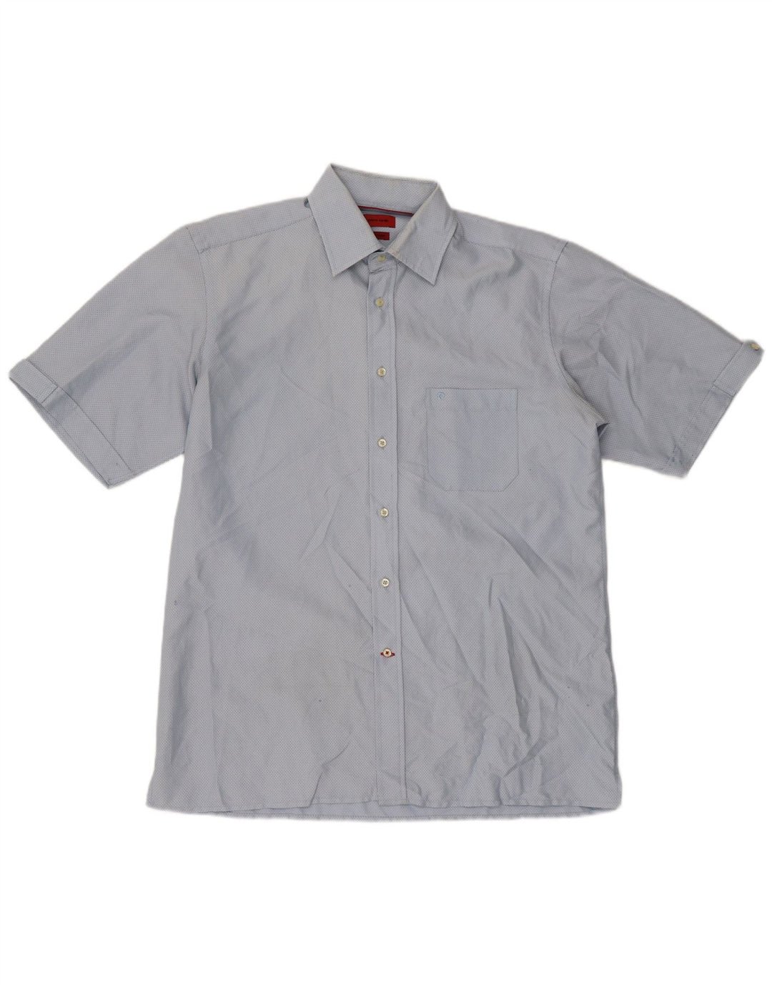 Pierre Cardin Chemise à manches courtes pour homme en coton bleu moyen