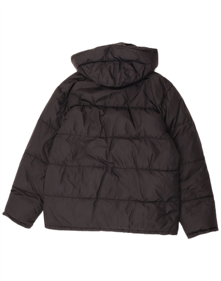 Alberto Aspesi Veste matelassée à capuche pour homme UK 38 Medium Black Nylon