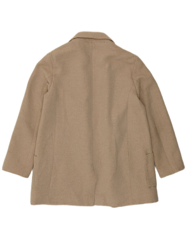 Zara Veste Blazer Ouverte Femme UK 16 Large Blanc Cassé