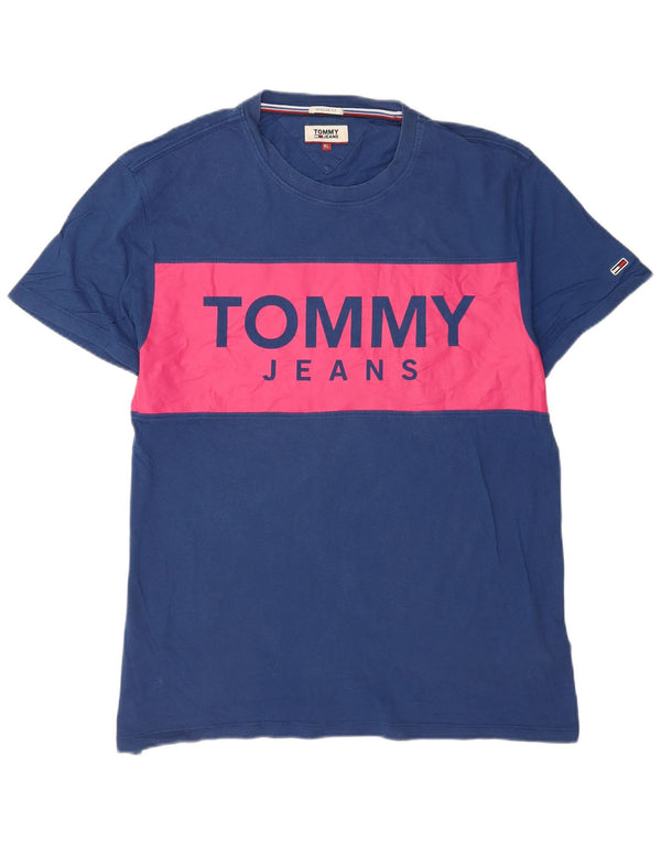 Tommy Hilfiger T-shirt graphique pour homme XL Bleu marine Colourblock