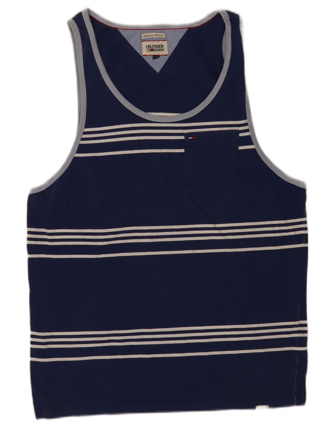 Tommy Hilfiger Débardeur Homme Bleu Marine Moyen Rayé Coton