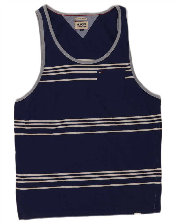 Tommy Hilfiger Débardeur Homme Bleu Marine Moyen Rayé Coton