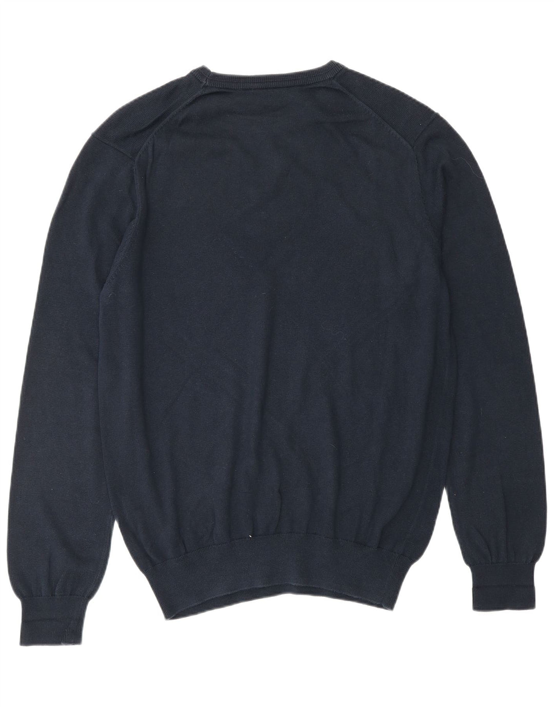 CREW CLOTHING Pull col rond homme en coton bleu marine moyen