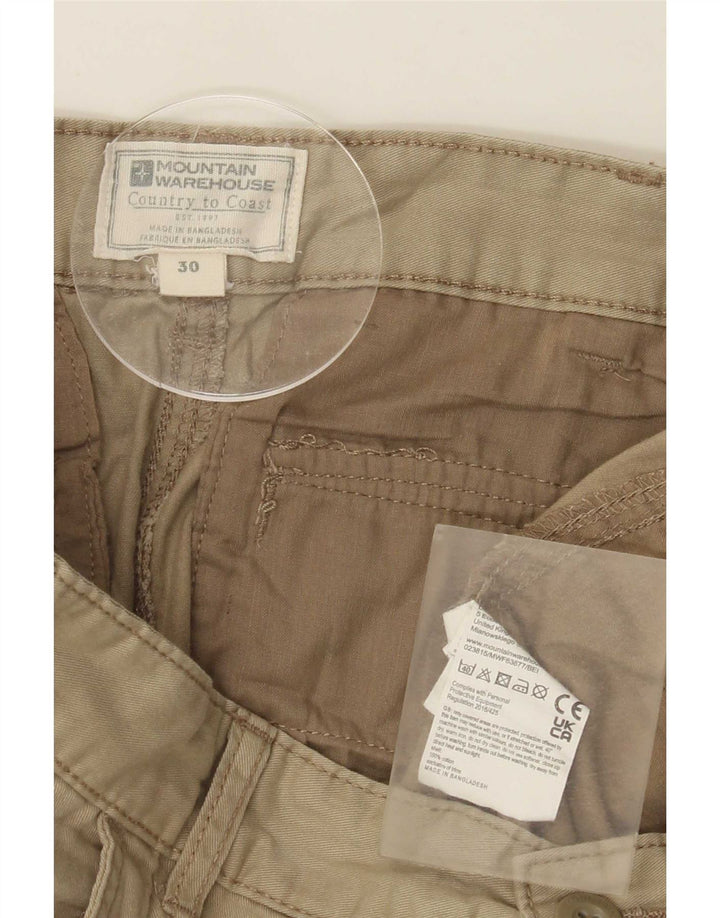 Mountain Warehouse Short Cargo Homme Moyen W30 Kaki Coton