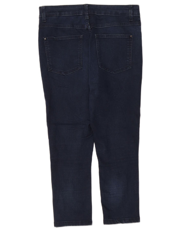 Marks & Spencer Jean Capri pour femme UK 10 Small W27 L21 Bleu marine Coton
