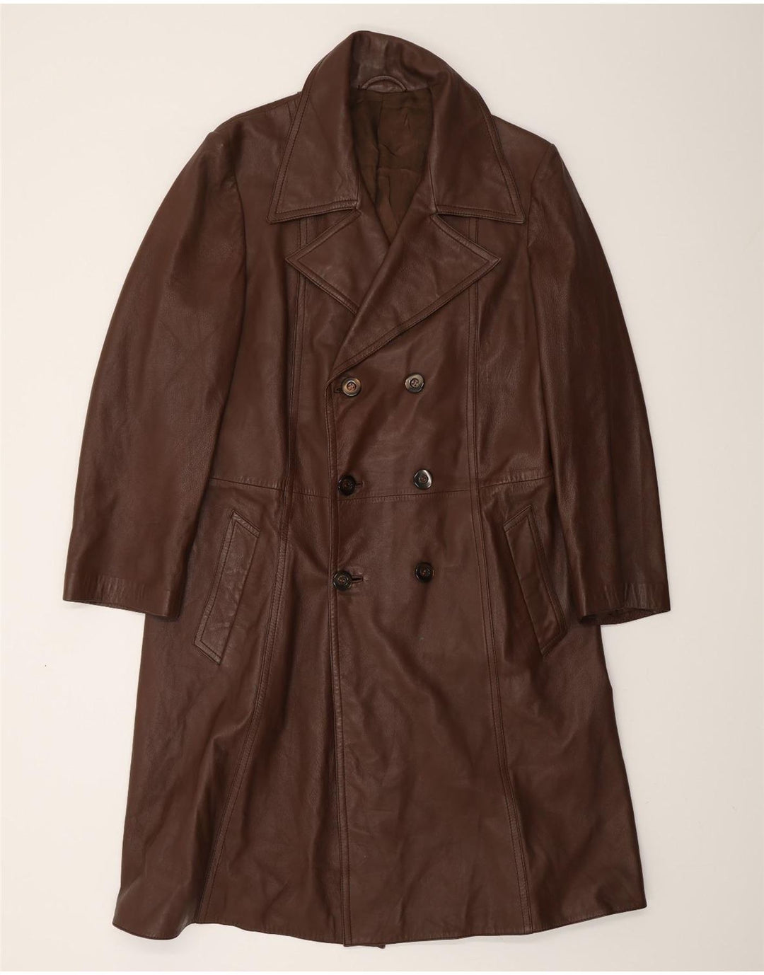 VINTAGE Manteau en cuir homme UK 38 Cuir marron moyen
