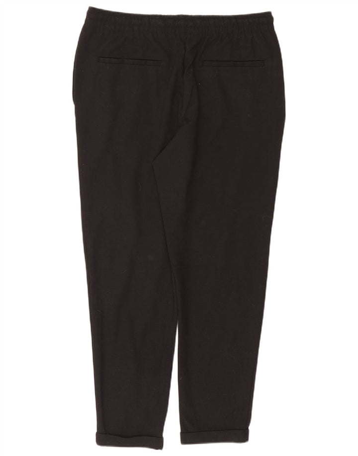 Zara Pantalon Chino Fuselé Femme UK 16 Large W32 L27 Noir