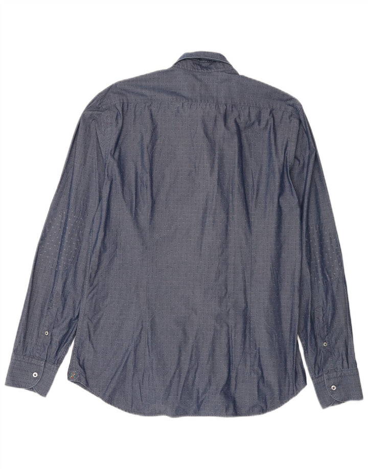 Manuel Ritz Chemise Homme Taille 42 16 1/2 Grand Coton Bleu