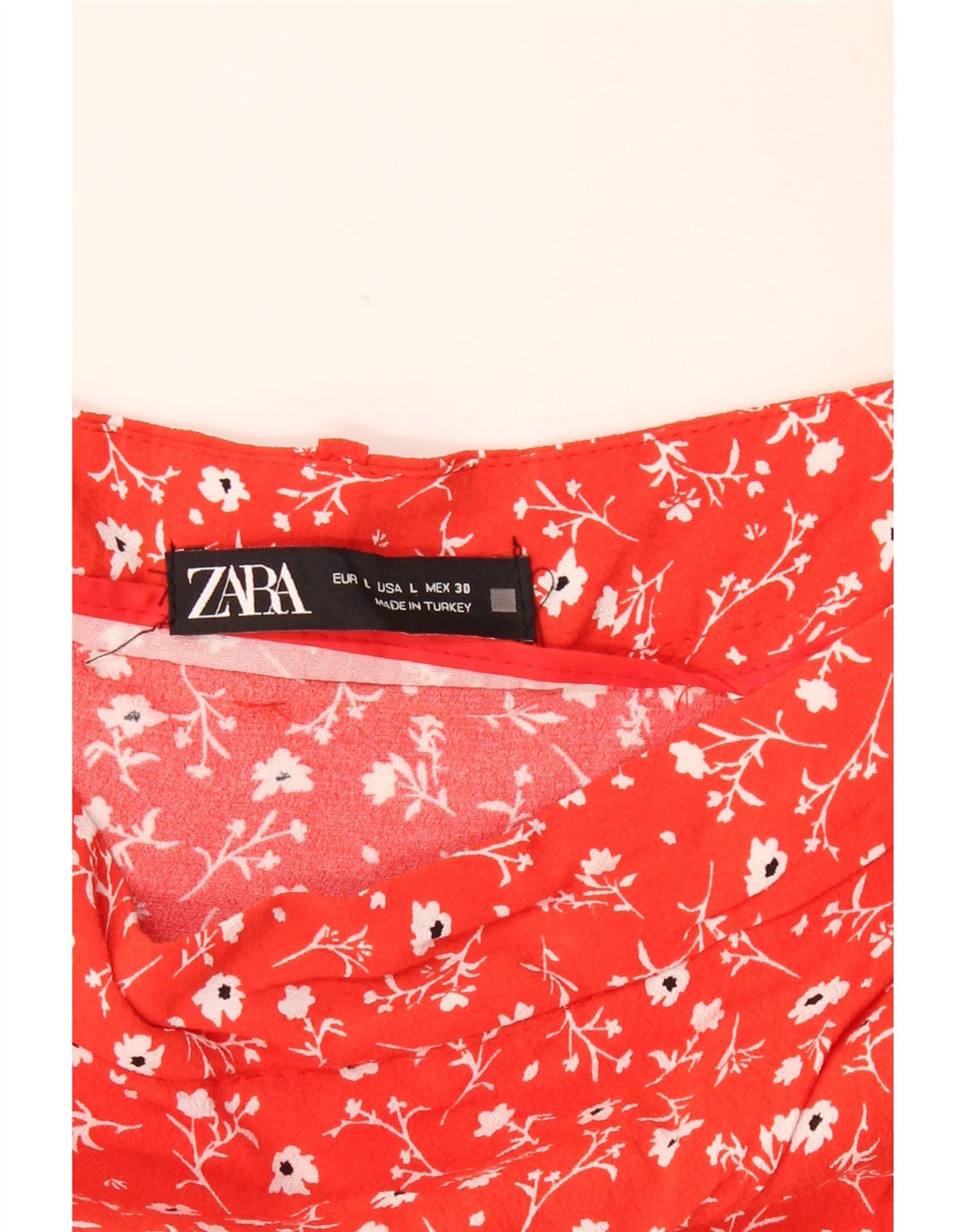 ZARA Jupe-short pour femme UK 14 Large Rouge Floral