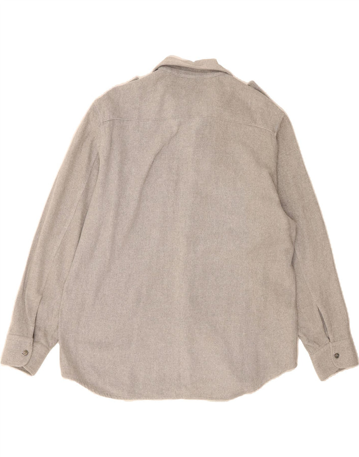 ICEBERG Mens Military Flannel Shirt Large Grey Vintage Iceberg and Second-Hand Iceberg from Messina Hembry 