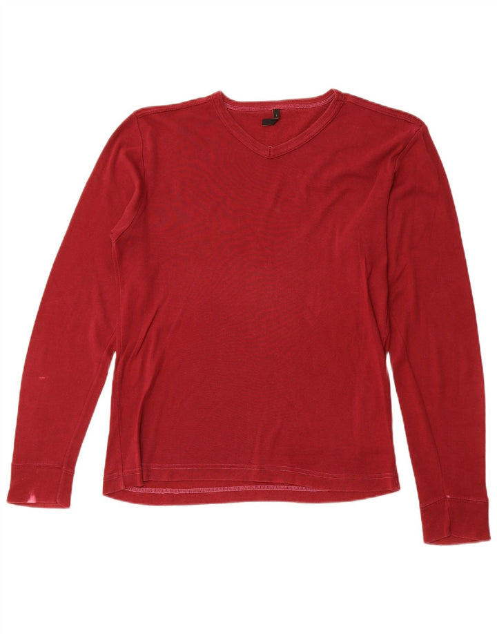 LEE Haut à manches longues pour femme UK 46 Large Rouge Coton