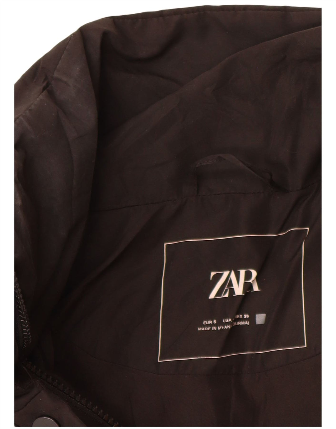 Zara Veste matelassée surdimensionnée pour femme UK 10 Small Noir Polyester