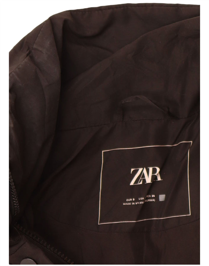 Zara Veste matelassée surdimensionnée pour femme UK 10 Small Noir Polyester