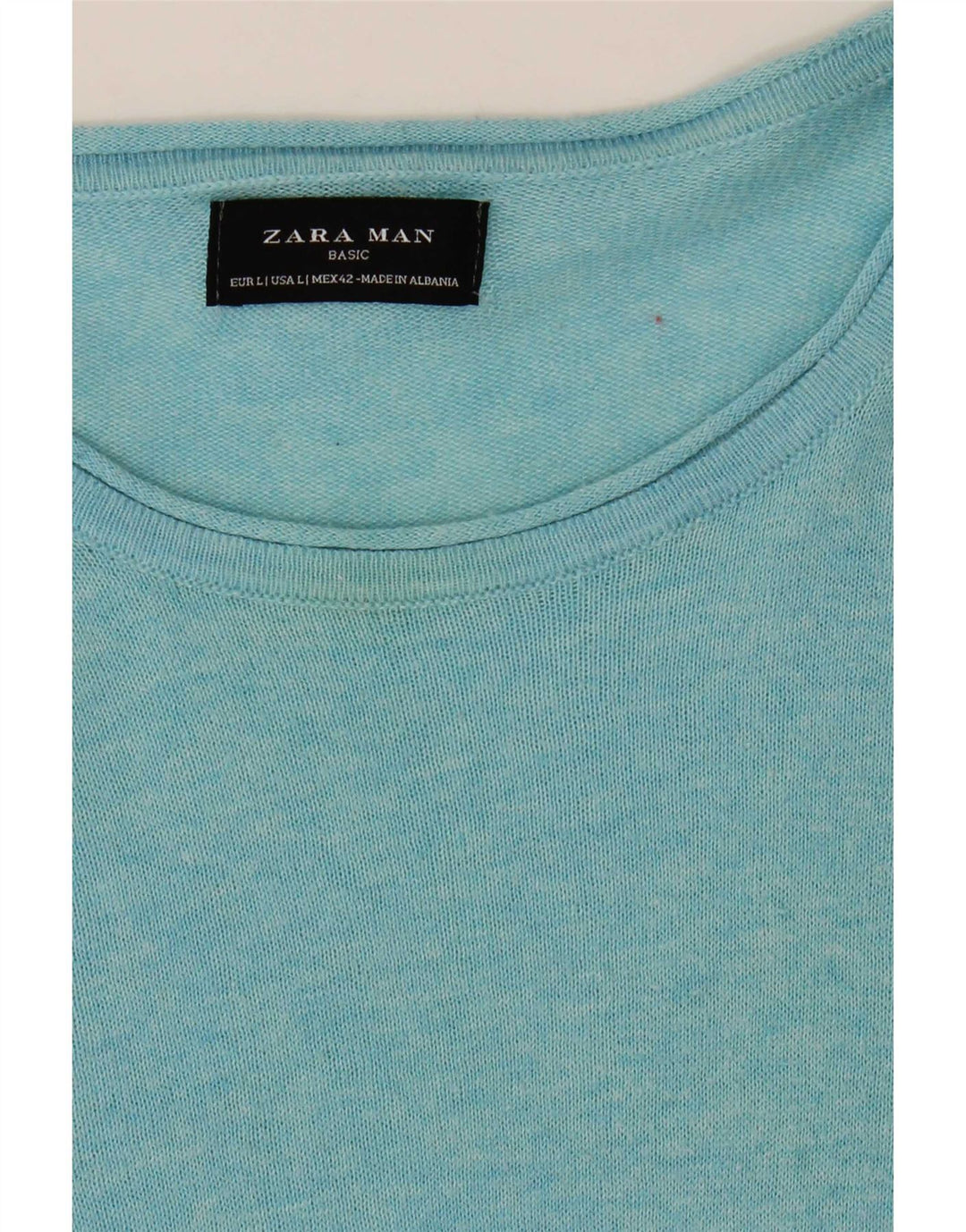 Zara Pull à col rond pour homme, grand bleu