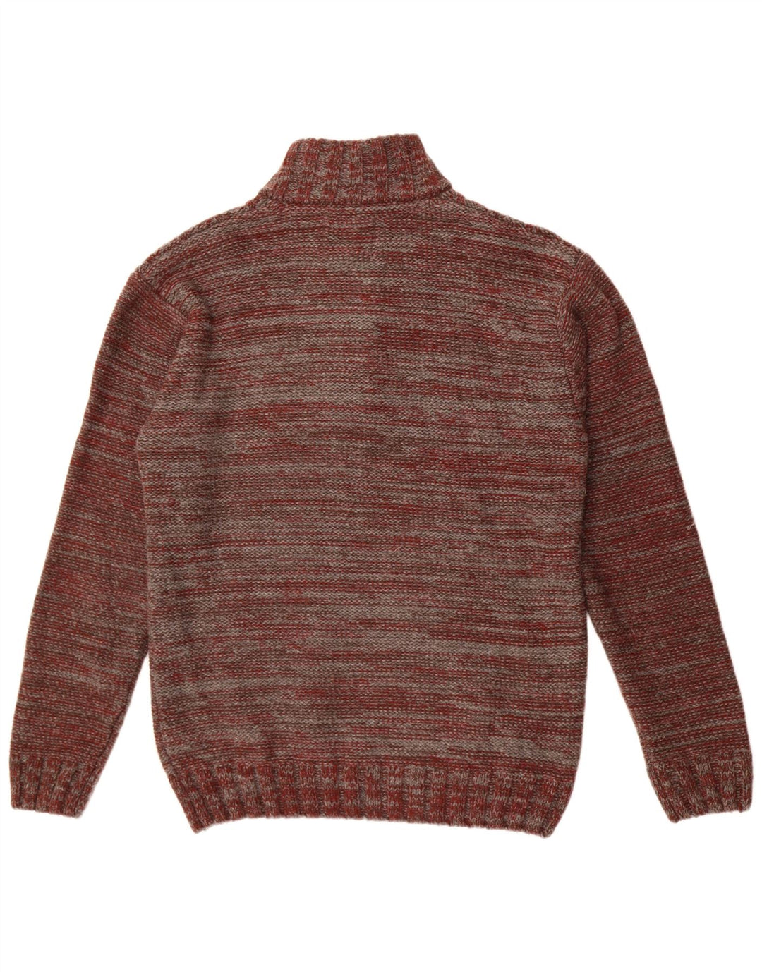 Joe Browns Pull à col boutonné pour homme Large en acrylique moucheté marron