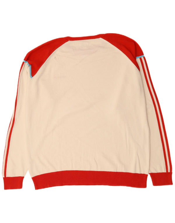 Adidas Sweat-shirt pour homme XL en coton color block blanc