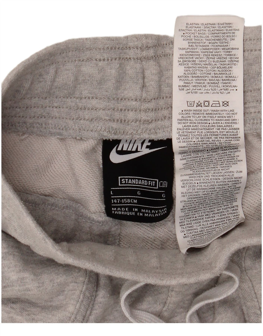 NIKE Short de sport Air pour garçon, coupe standard, 12-13 ans, grand gris, coton