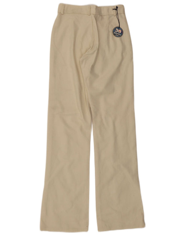 Pantalon décontracté droit femme vintage IT 40 Small W26 L33 Off White