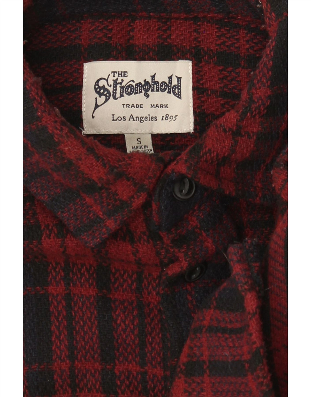 The Stronghold Chemise en flanelle pour homme Petit carreaux rouges