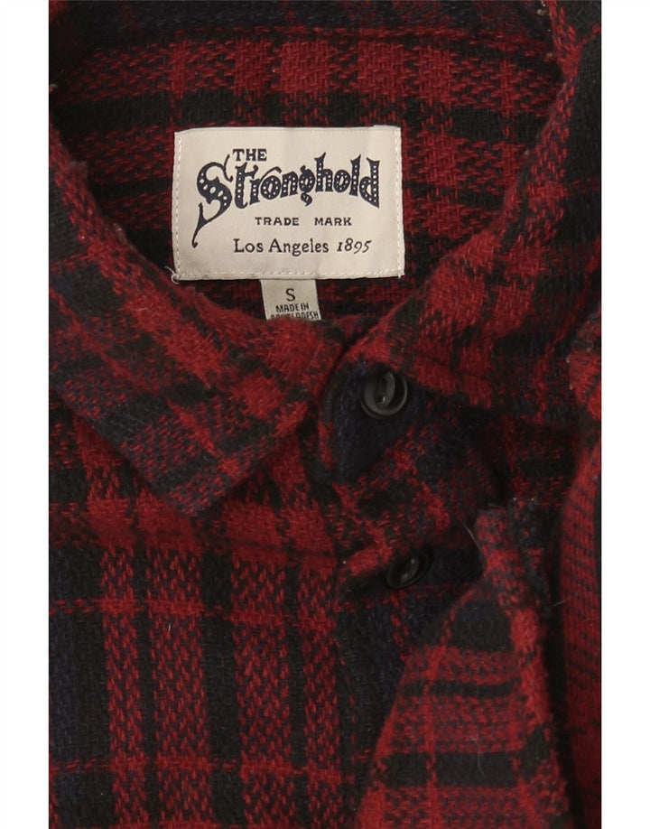 The Stronghold Chemise en flanelle pour homme Petit carreaux rouges