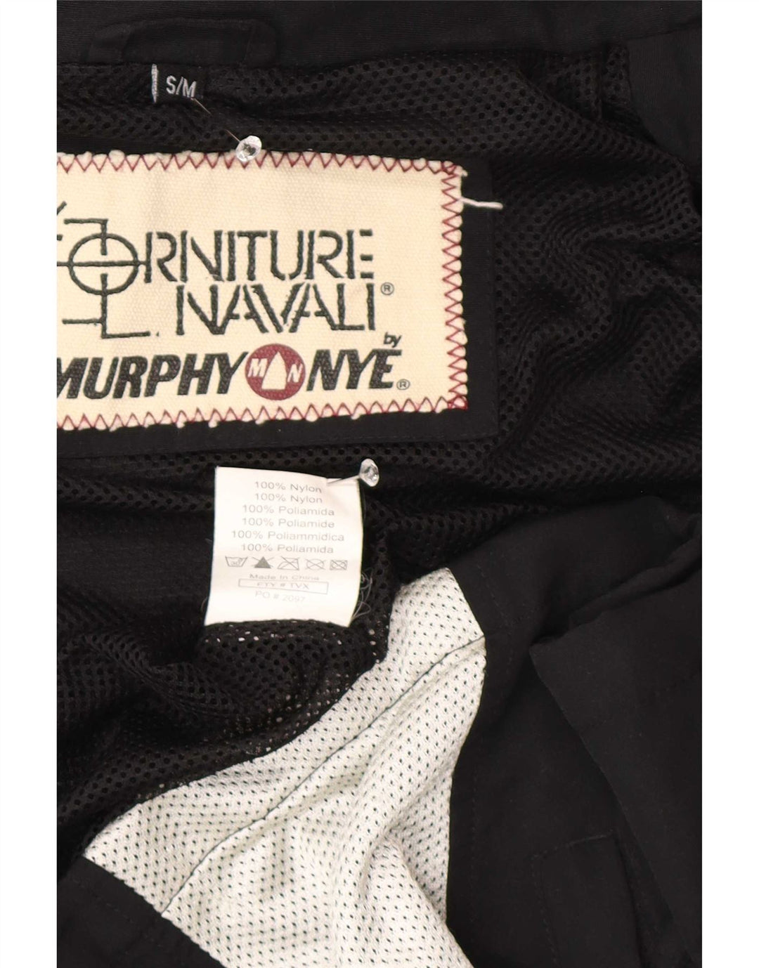 Murphy & Nye Veste de pluie à capuche graphique pour homme UK 36 Small Noir Colourblock