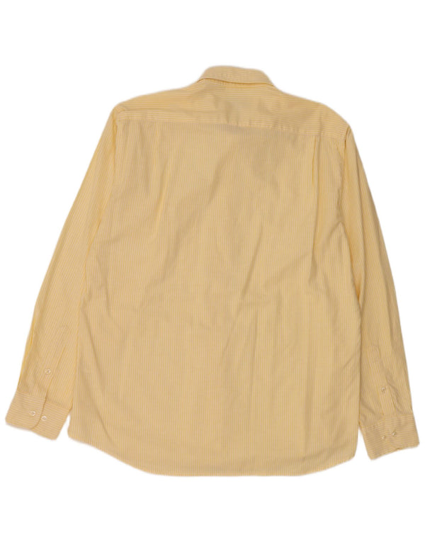 Ascot Sports Chemise sur mesure pour homme en coton à fines rayures jaune