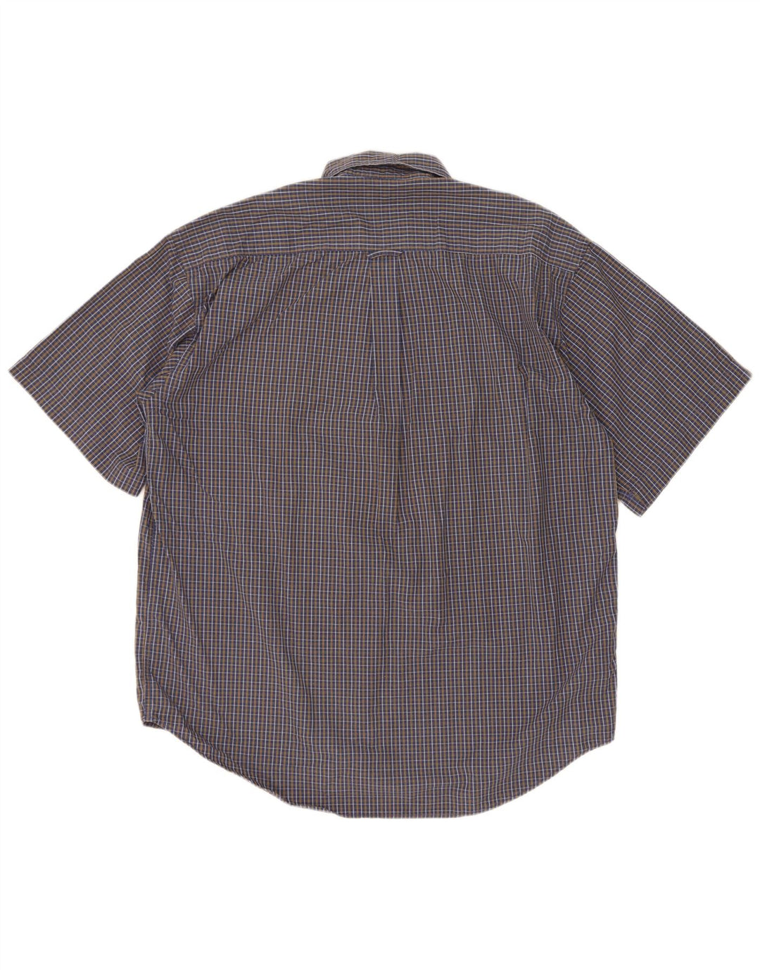 Springfield Chemise à manches courtes pour homme en coton à carreaux bleus