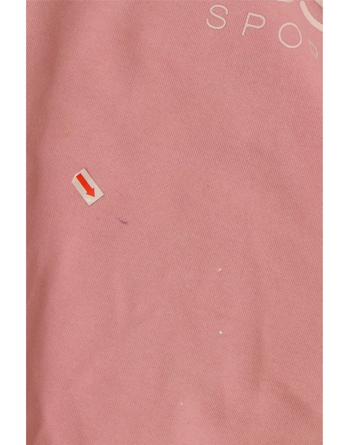 ELLESSE Sweat-shirt graphique pour femme UK 12 en coton rose moyen