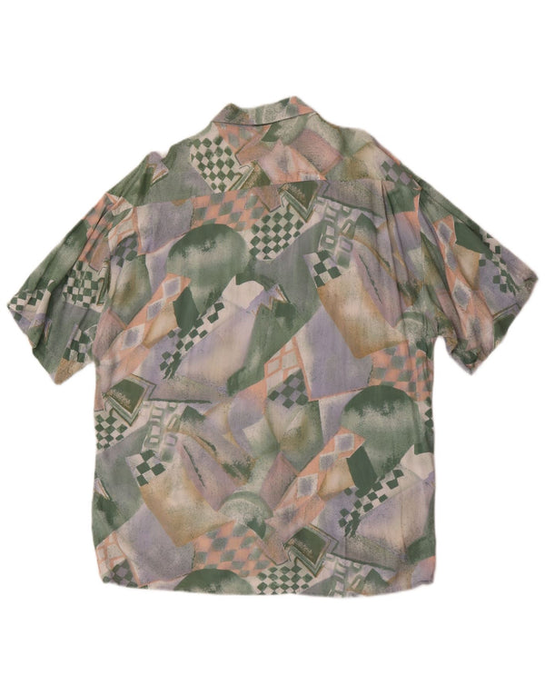 vintage Mens Abstract Pattern Shirt Taille 41/42 Grand Multicolore