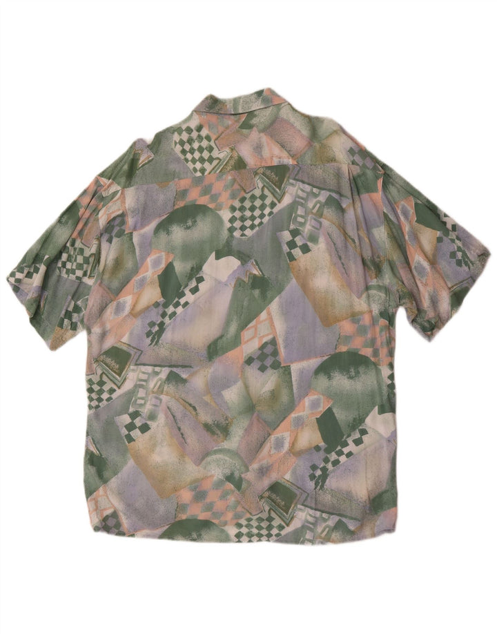 vintage Mens Abstract Pattern Shirt Taille 41/42 Grand Multicolore