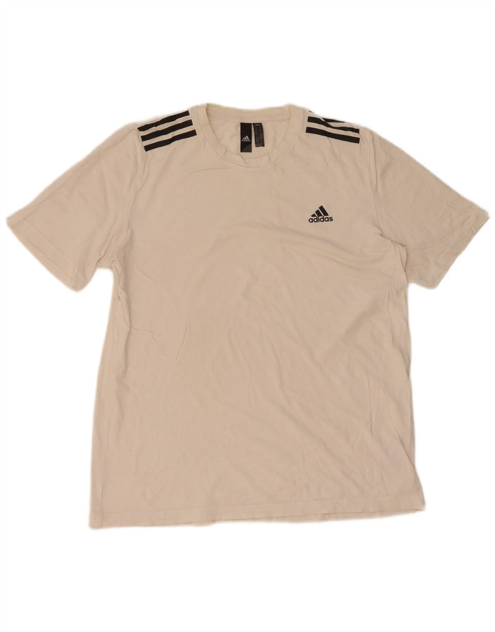 Adidas T-Shirt Homme Blanc Moyen Coton