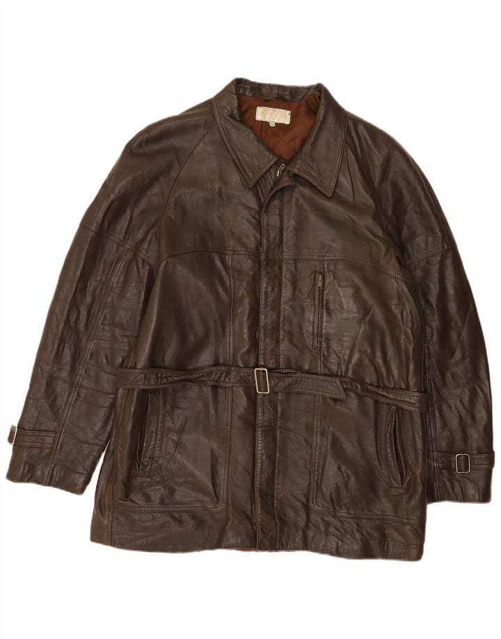 Veste en cuir homme vintage IT 52 XL Cuir marron