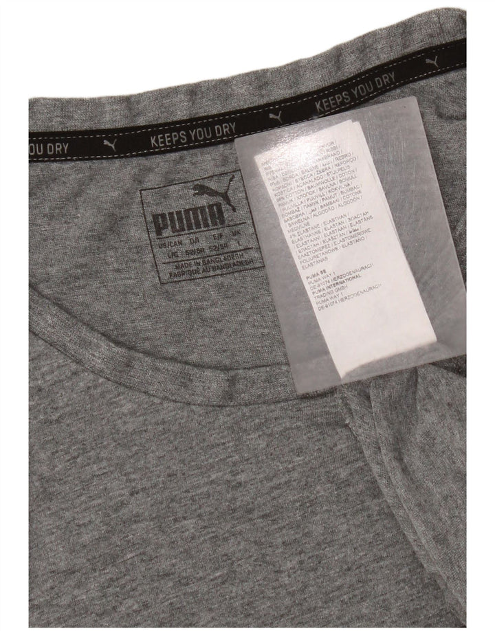 Puma T-Shirt Graphique Homme Large Gris Moucheté Coton
