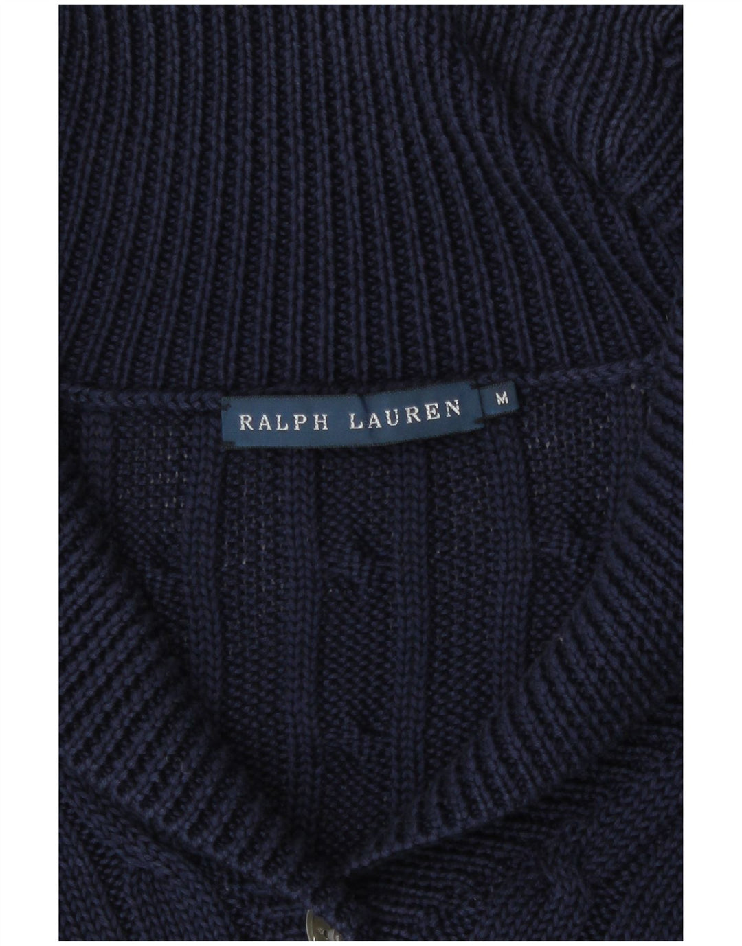 Ralph Lauren Pull Cardigan Femme UK 14 Bleu Marine Moyen