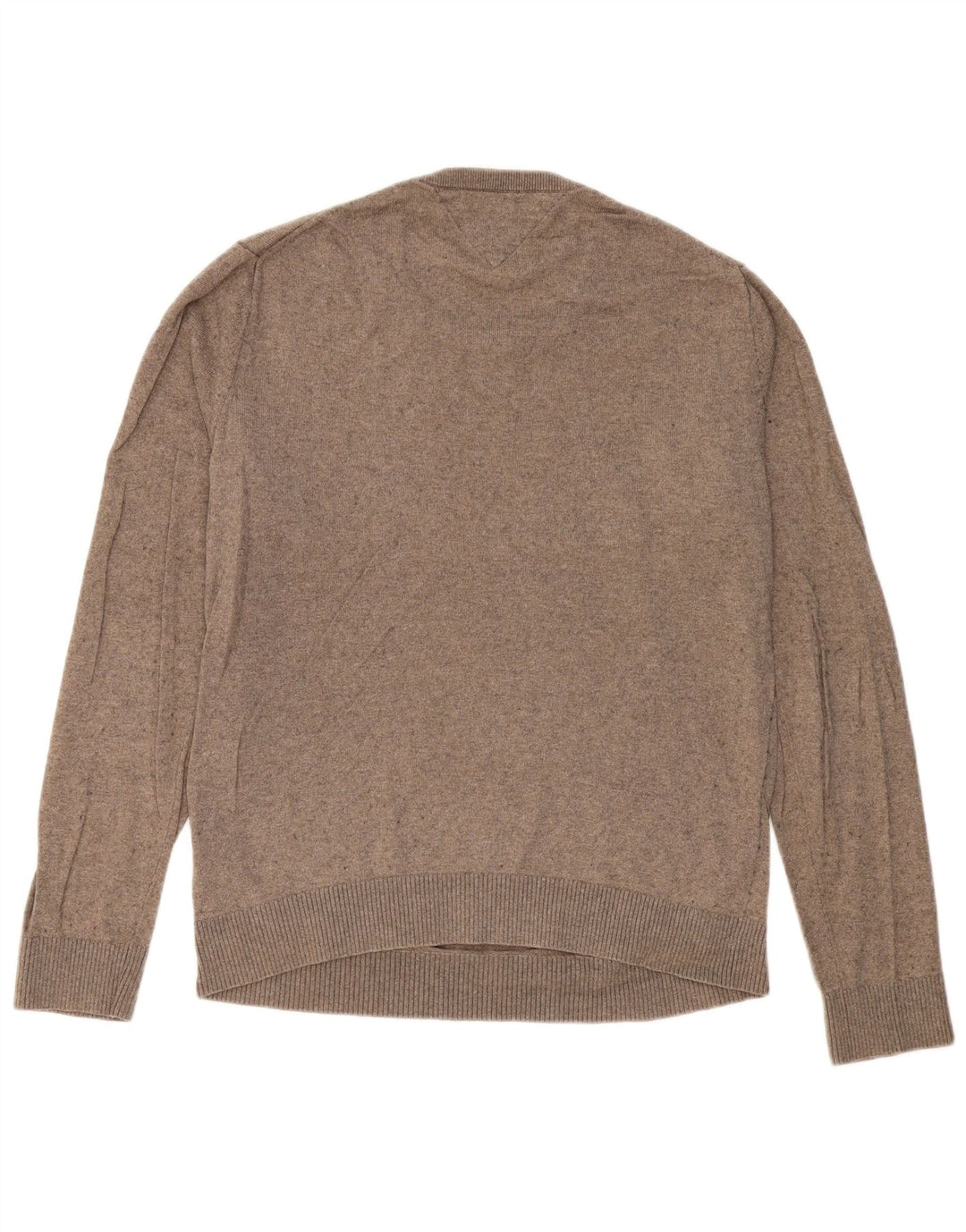 TOMMY HILFIGER Pull à col rond pour homme en coton marron grand