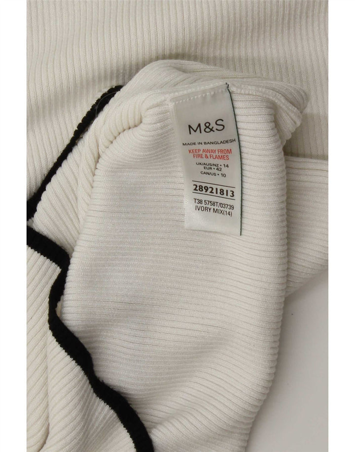 Marks & Spencer Débardeur pour femme UK 14 Large Blanc Viscose