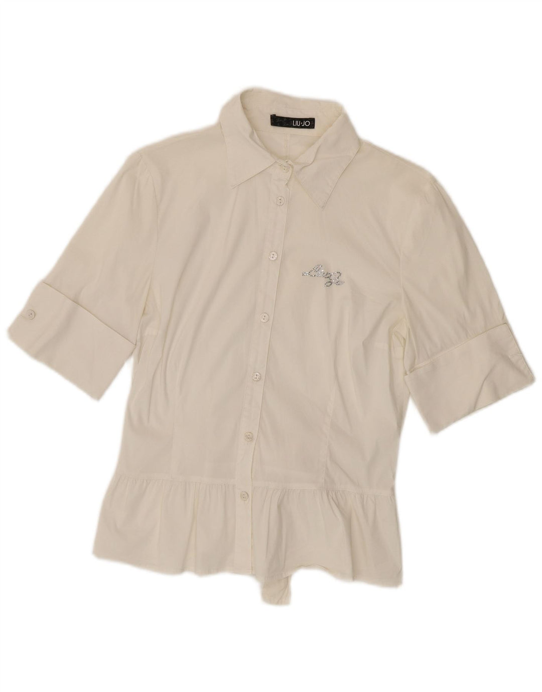 Liu Jo Chemise à manches courtes pour femme IT 44 Coton blanc moyen