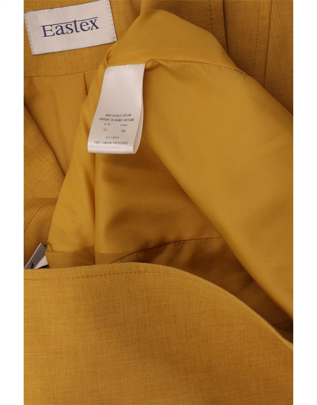 Eastex Veste blazer à 3 boutons pour femme UK 12 Jaune moyen Polyester