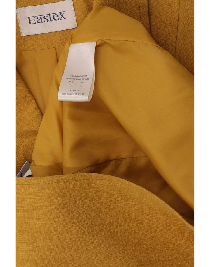 Eastex Veste blazer à 3 boutons pour femme UK 12 Jaune moyen Polyester