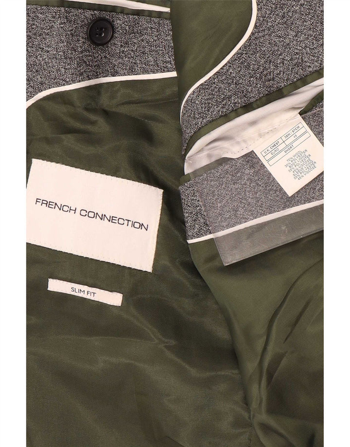 French Connection Veste Blazer 2 Boutons Homme UK 38 Gris Moyen Moucheté