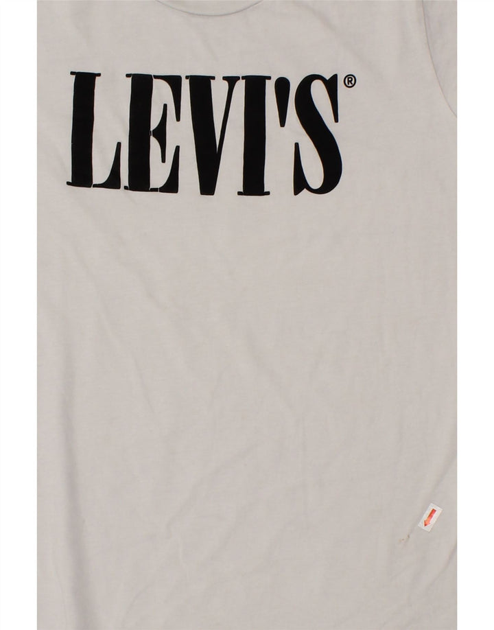 LEVI'S Womens Graphic T-Shirt Top UK 12 Medium White Cotton Vintage Levi's and Second-Hand Levi's from Messina Hembry 