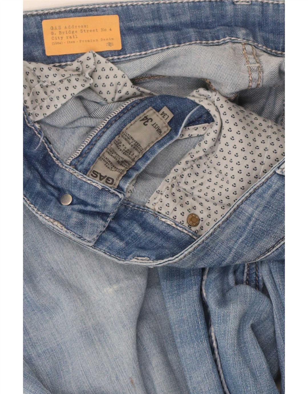 Gas Jean droit femme W34 L29 bleu
