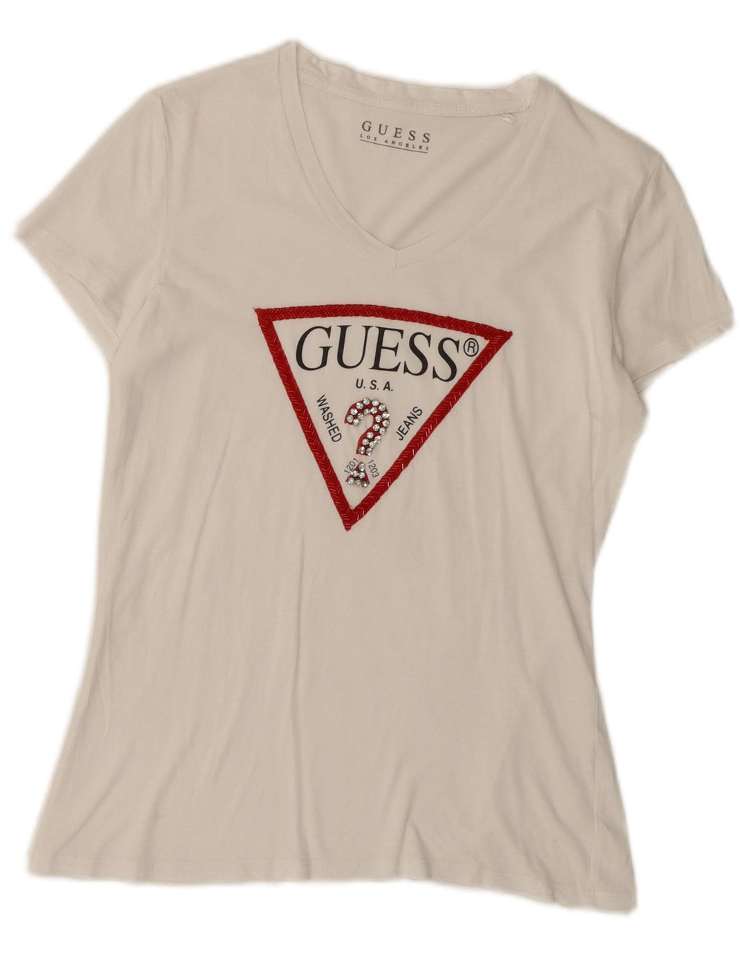 Guess T-shirt graphique pour femme UK 12 Blanc moyen