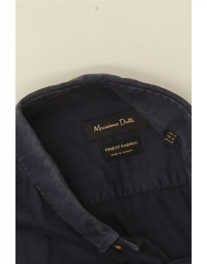 Massimo Dutti Chemise Homme XL Bleu Marine