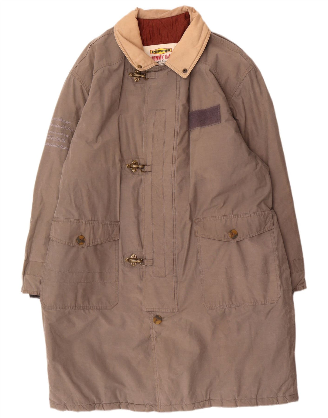 manteau rembourré vintage pour homme UK 42 XL Coton Gris