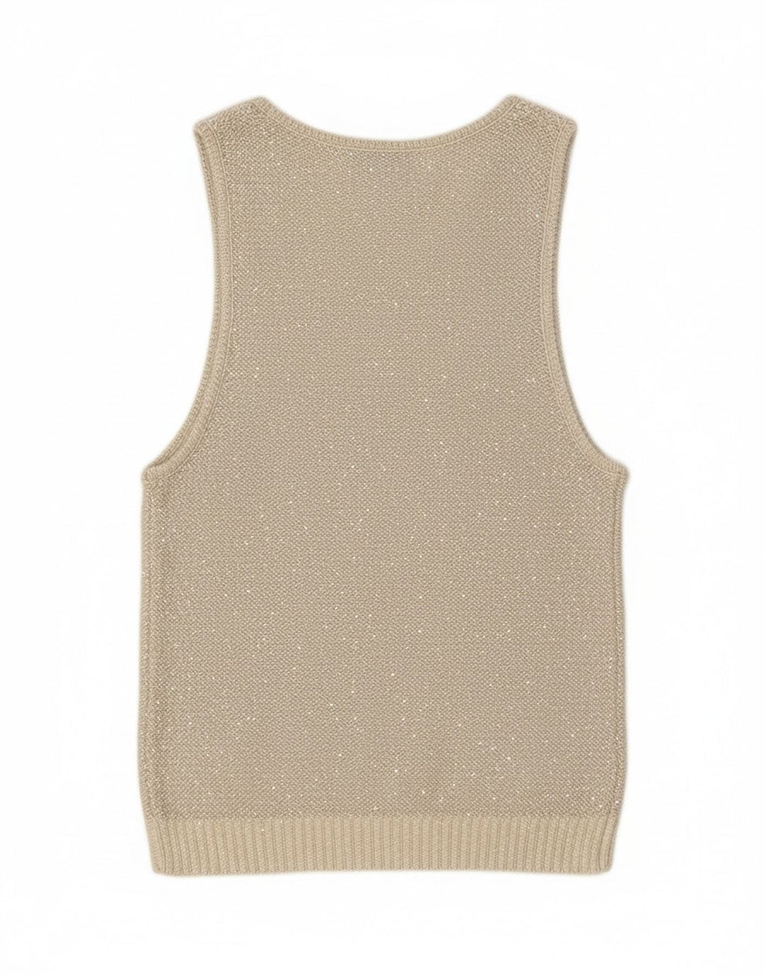 Zara Débardeur en tricot pour femme UK 12 Gris moyen Polyester