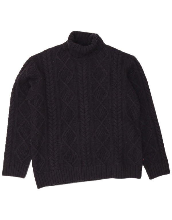 Kappa Pull Col Roulé Homme 2XL Bleu Marine Laine