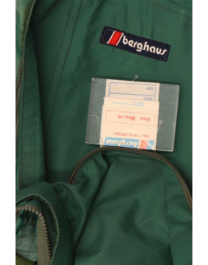 Berghaus Manteau imperméable à capuche pour homme UK 38 en nylon vert moyen